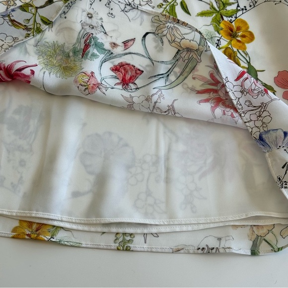 Parker Womens Abby Floral Cold Shoulder Blouse Silk Size S - Picture 7 of 12